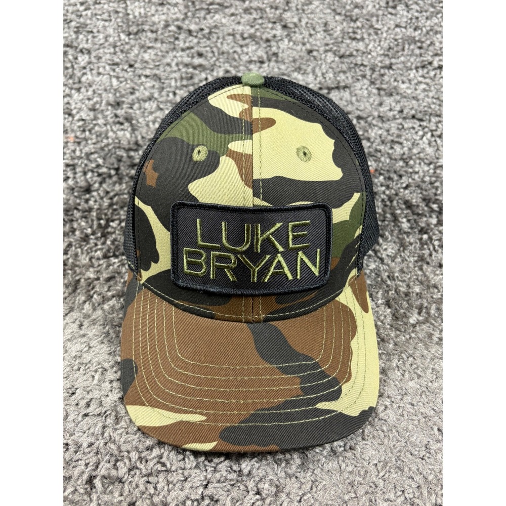 Luke Bryan Camo Trucker Hat Richards American Flag Snapback Cap Camouflage